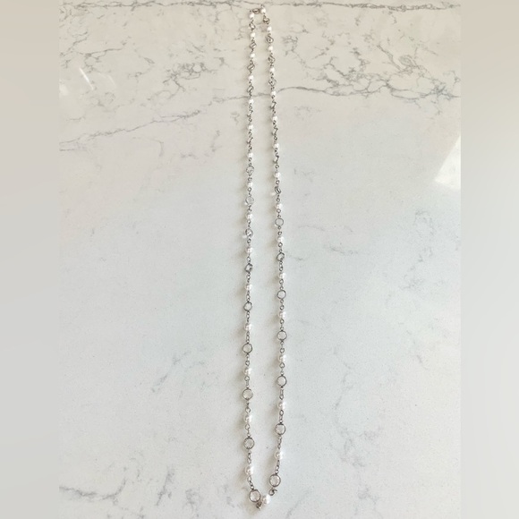 Touchstone Crystal Chanelle and Crystal Pearl Necklace - Picture 2 of 4